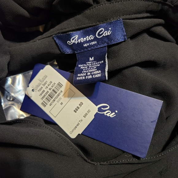 NWT Anna Cai Mesh Sheer Ruffle Top - Picture 4 of 4